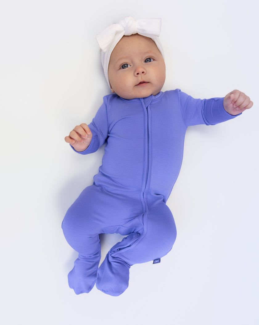 Zip Footie in Periwinkle - Bumbunny Baby