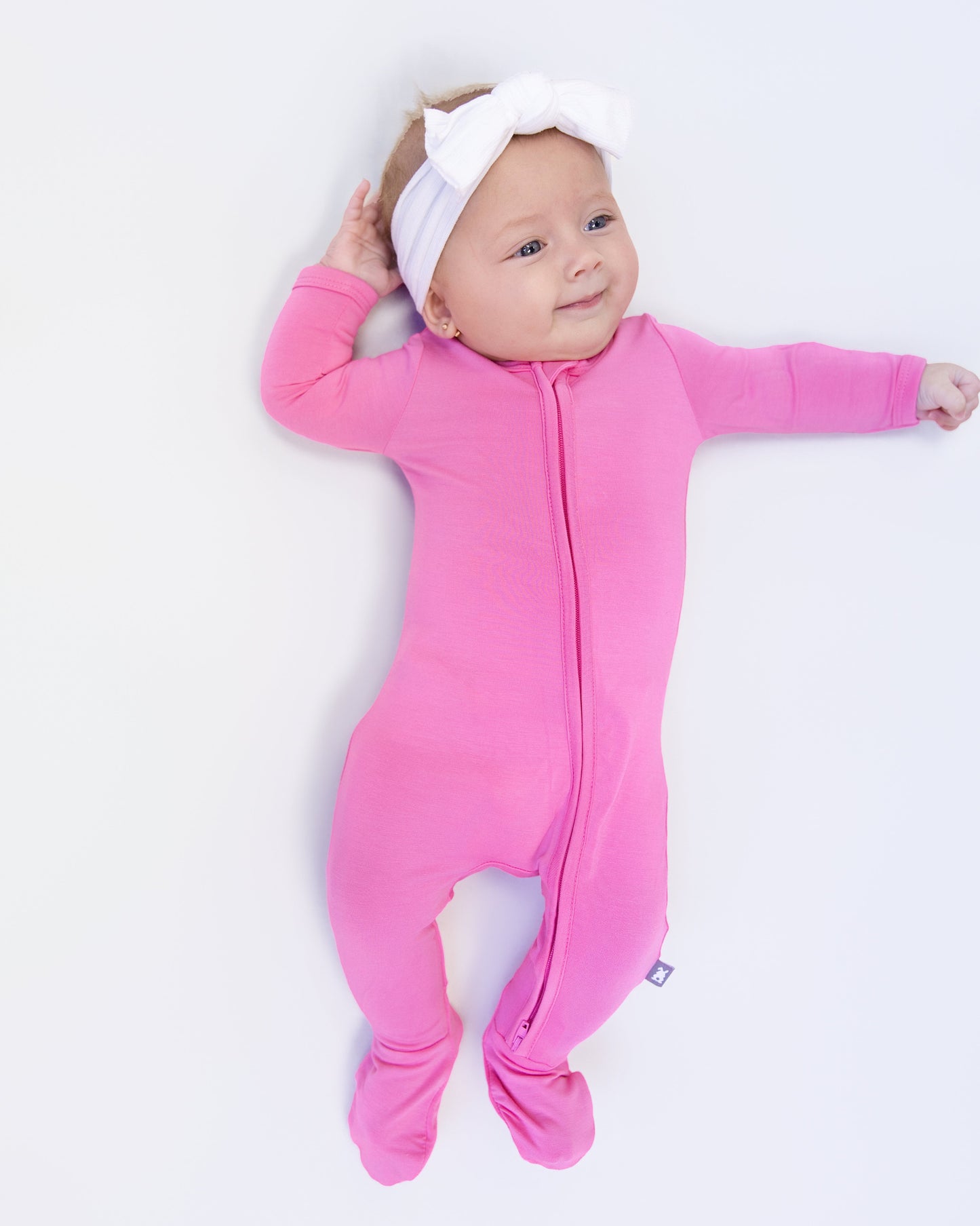 Zip Footie in Rose - Bumbunny Baby