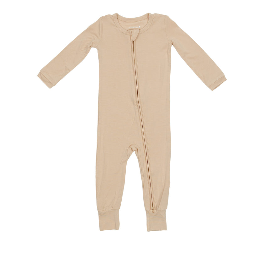 Toddler Zip Romper in Deep Beige