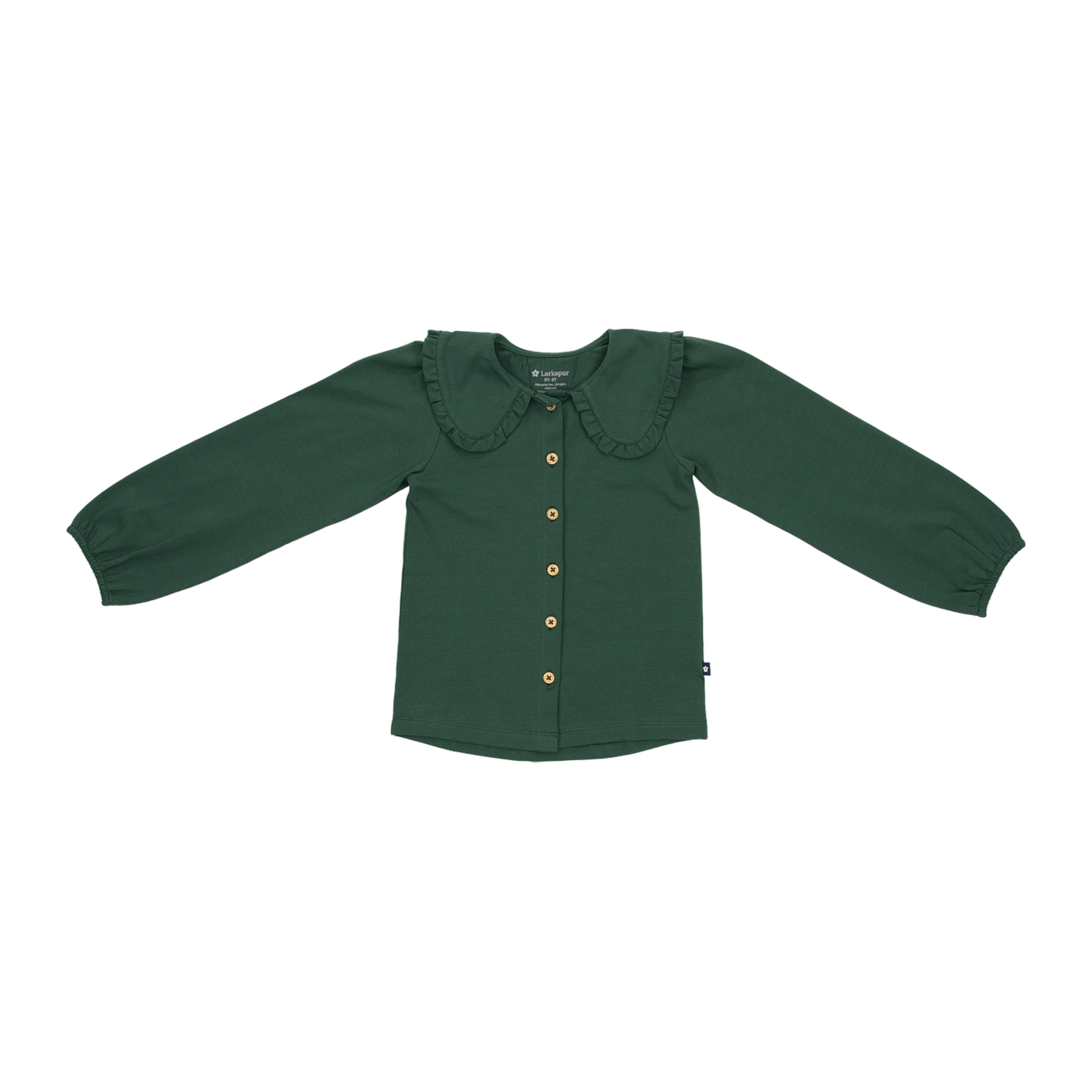 Collared Button Up Shirt in Forest Moss