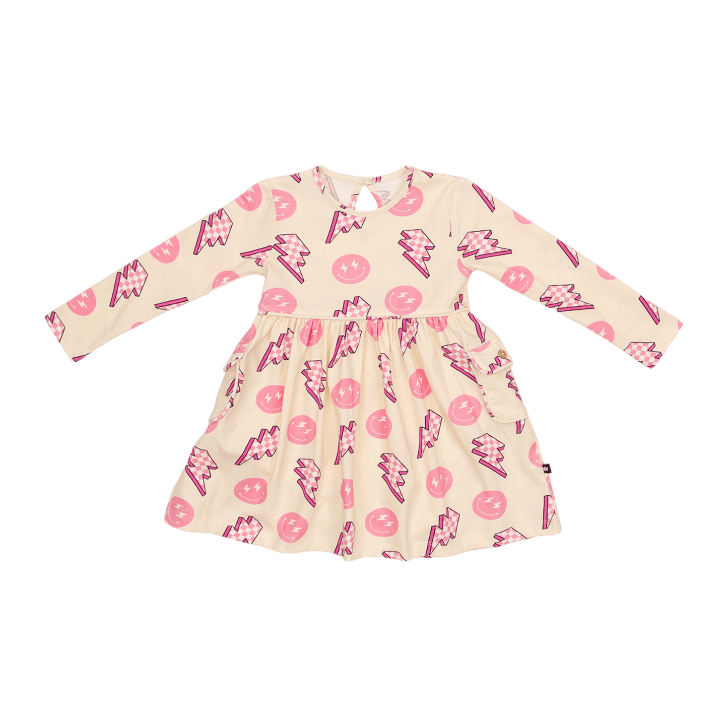 Long sleeve Skater Dress with Pockets in Disco Spark
