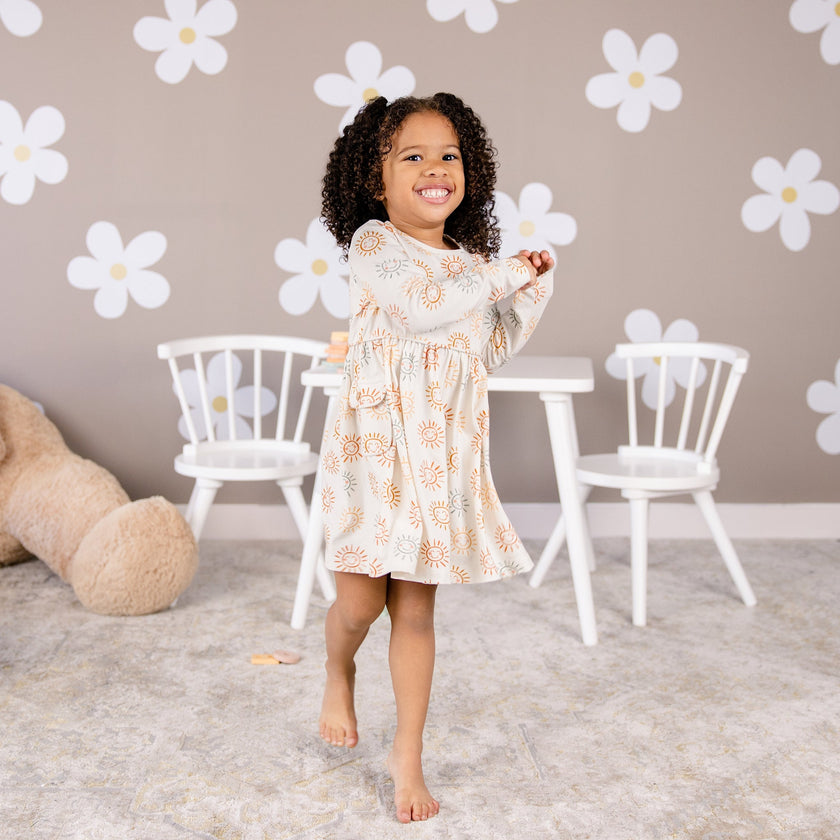 Long sleeve Skater Dress with Pockets in Radiate Joy