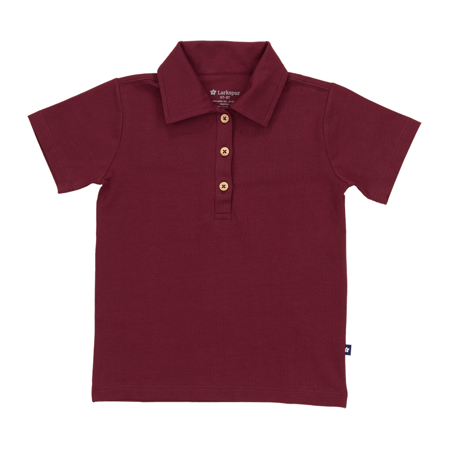 Toddler Short Sleeve Polo in Plum Wine