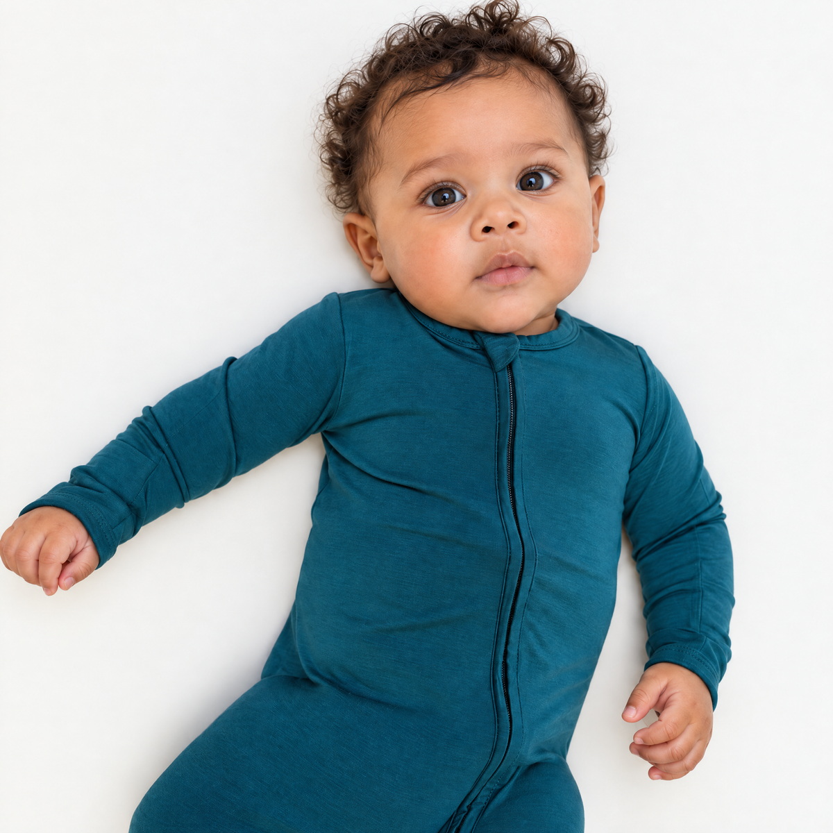 Zip Footie in Teal