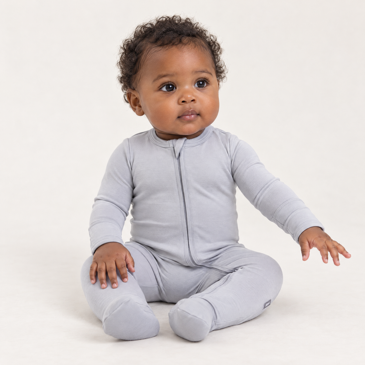 Zip Footie in Gray