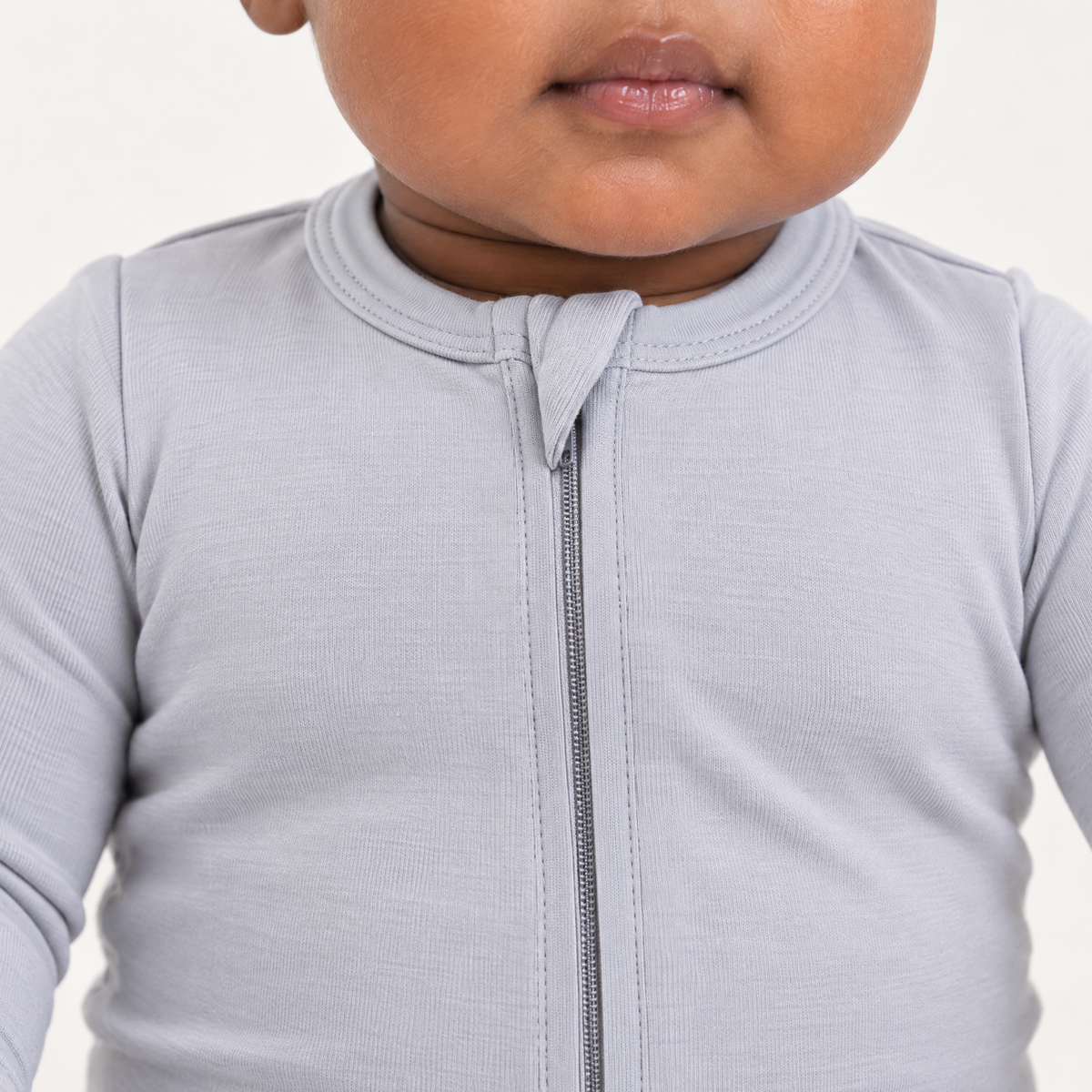 Zip Footie in Gray