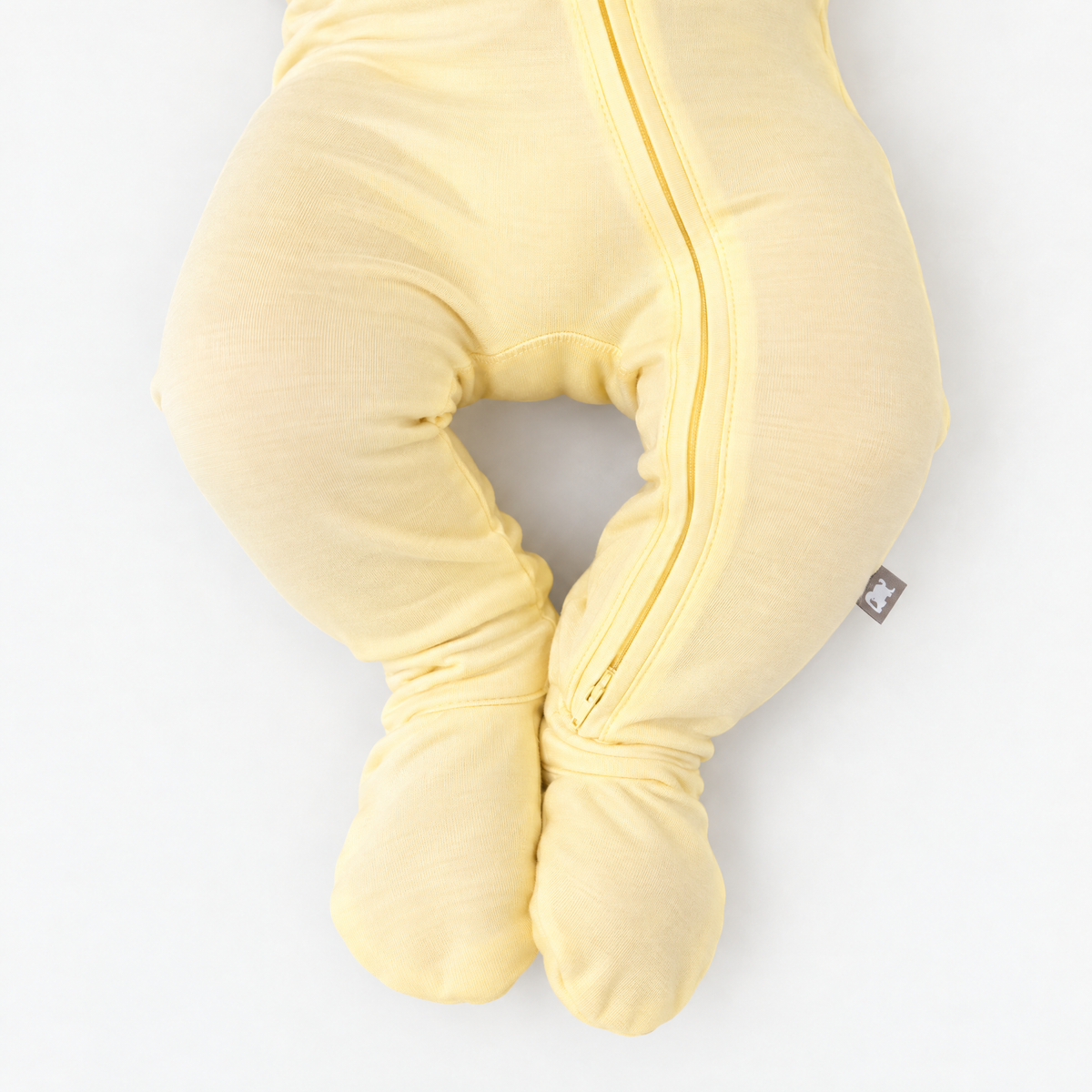 Zip Footie in Pale Yellow