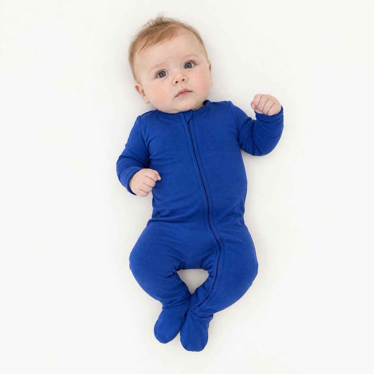 Zip Footie in Royal Blue