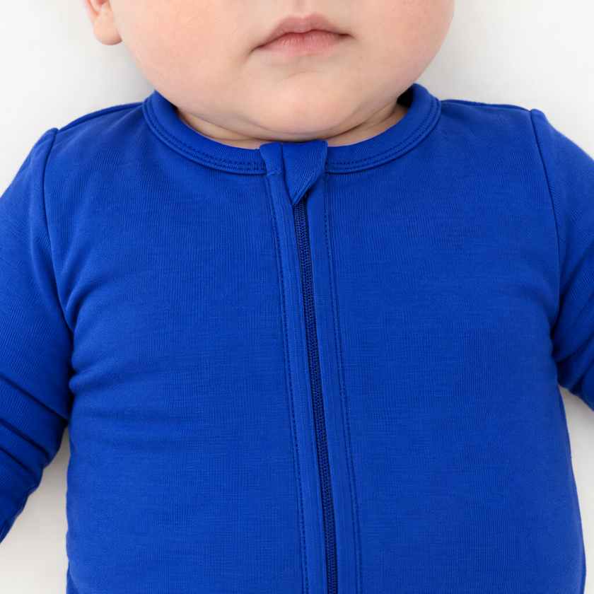 Zip Footie in Royal Blue