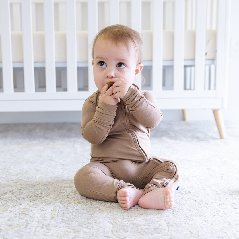 Zipper Romper in Mocha