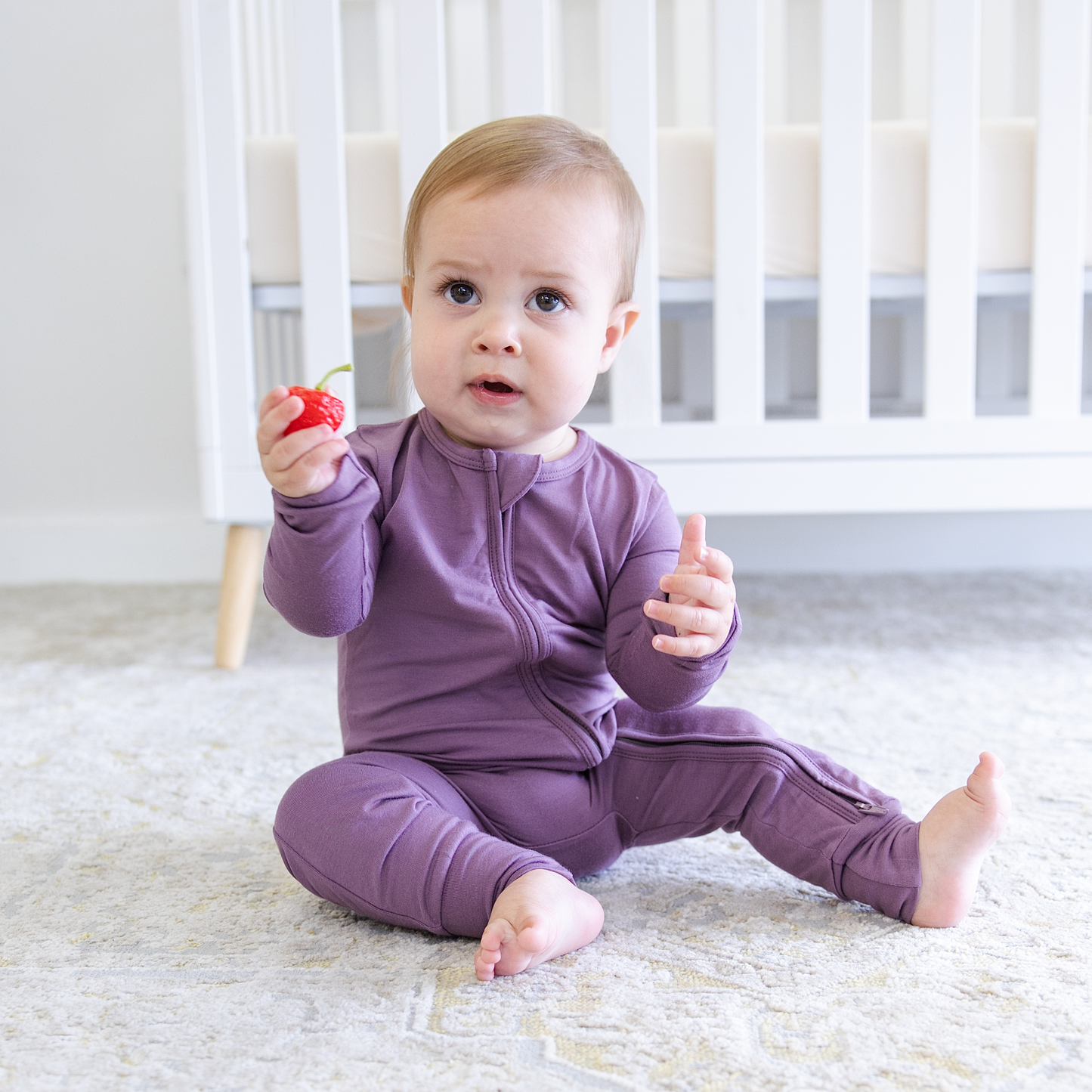 Zipper Romper in Plum