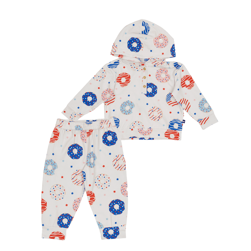 Hooded Sweat Set in Stars, Stripes and Snacks