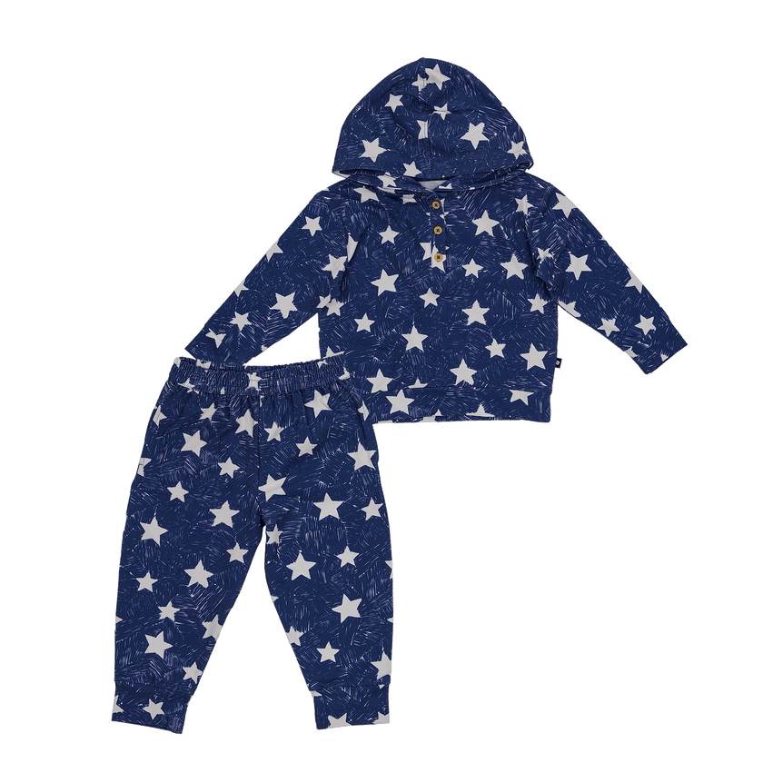 Hooded Sweat Set in Sky Sparks