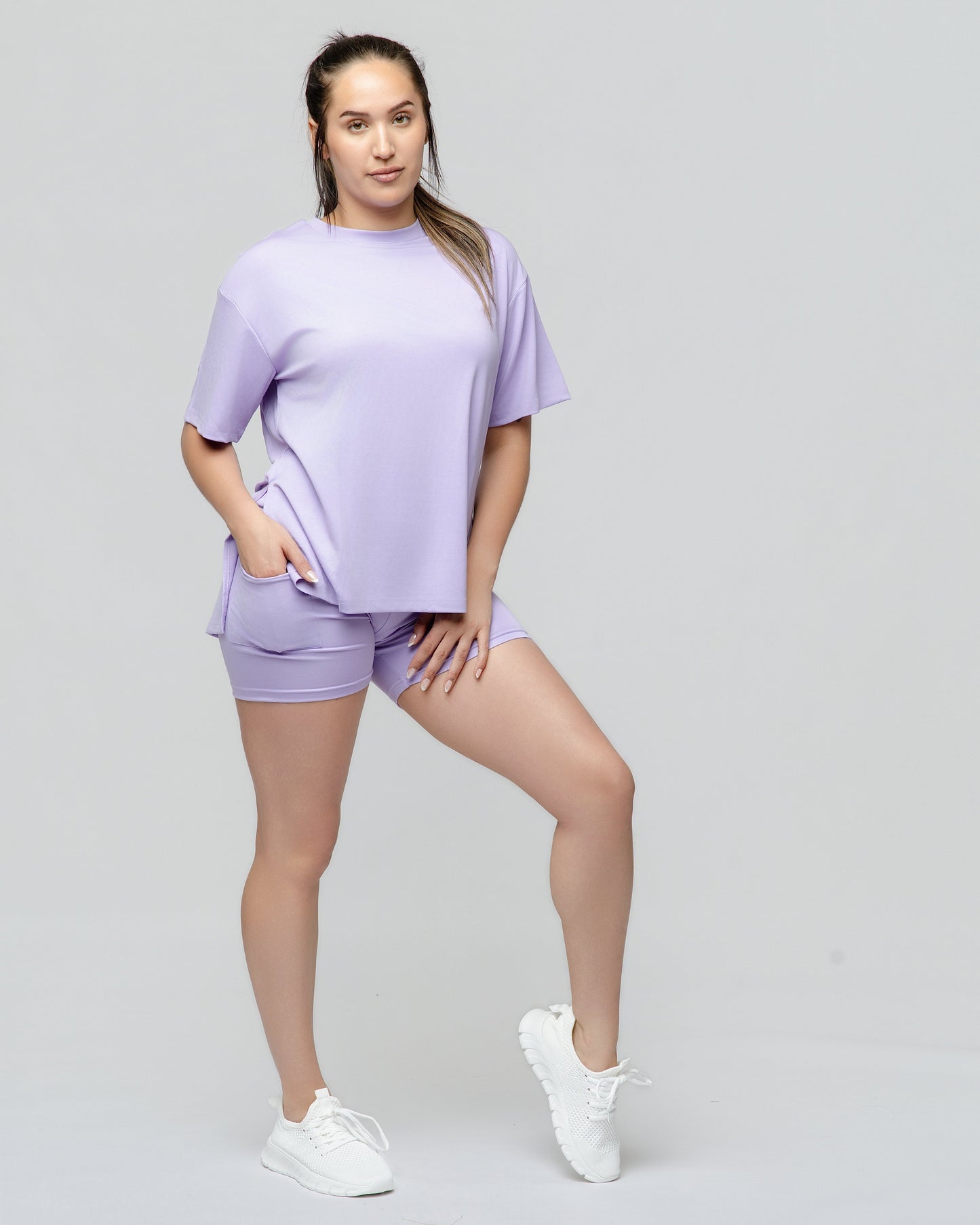 Cloud Lounge Short Set in Lilac