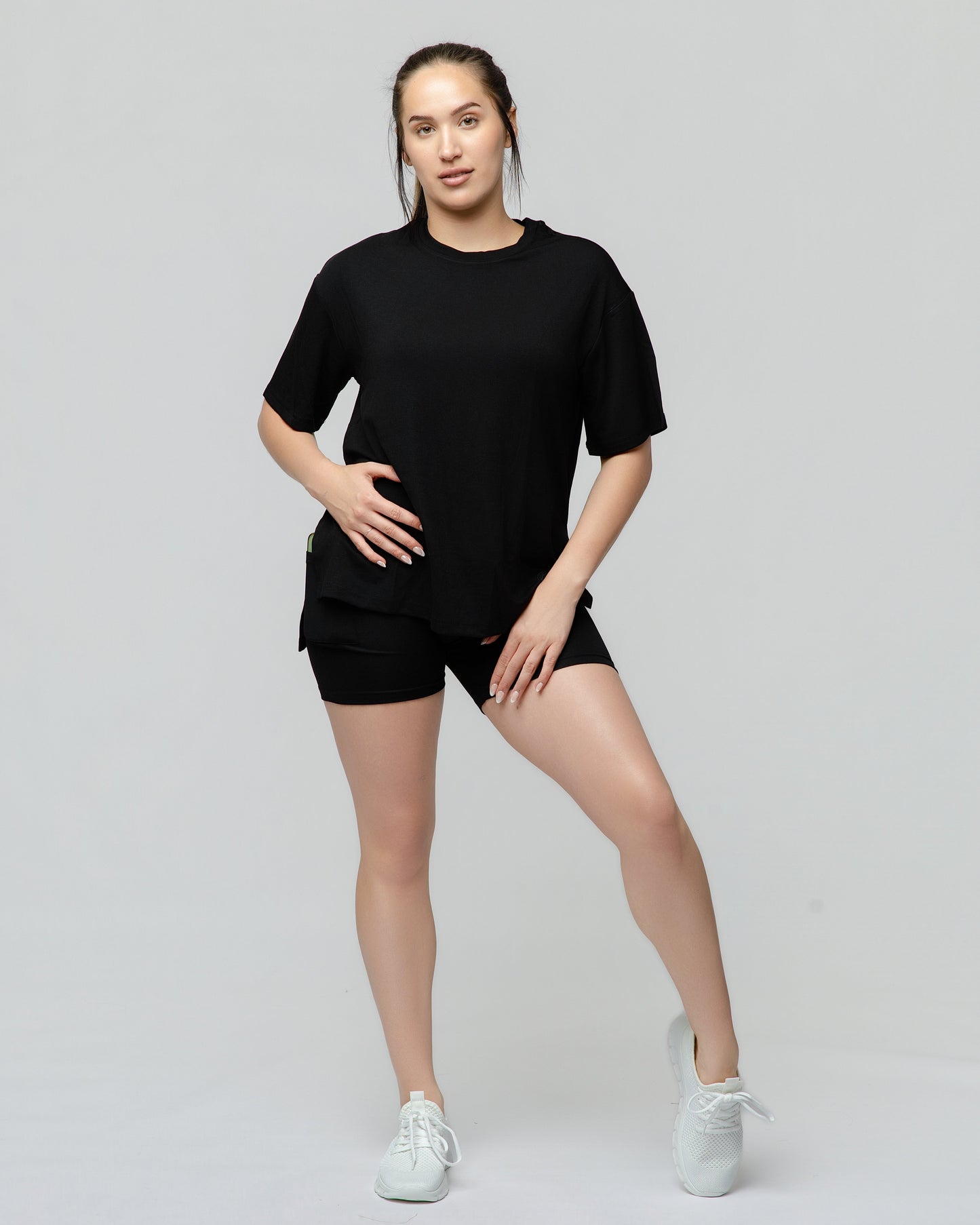 Cloud Lounge Short Set in Onyx Black