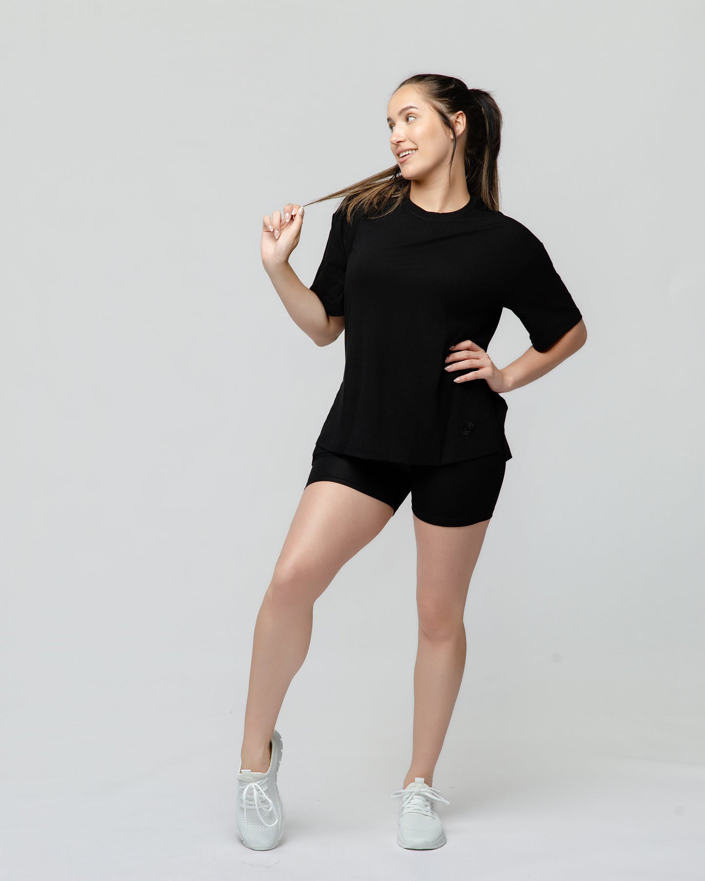 Cloud Lounge Short Set in Onyx Black