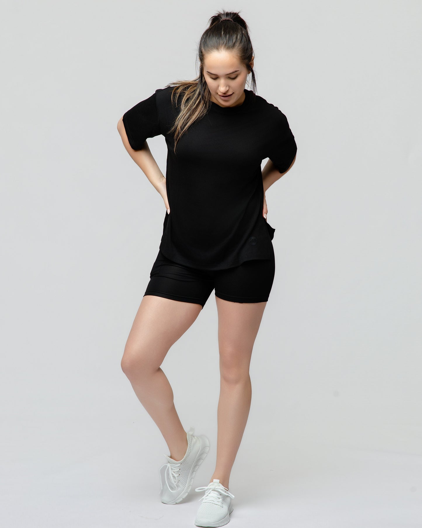 Cloud Lounge Short Set in Onyx Black