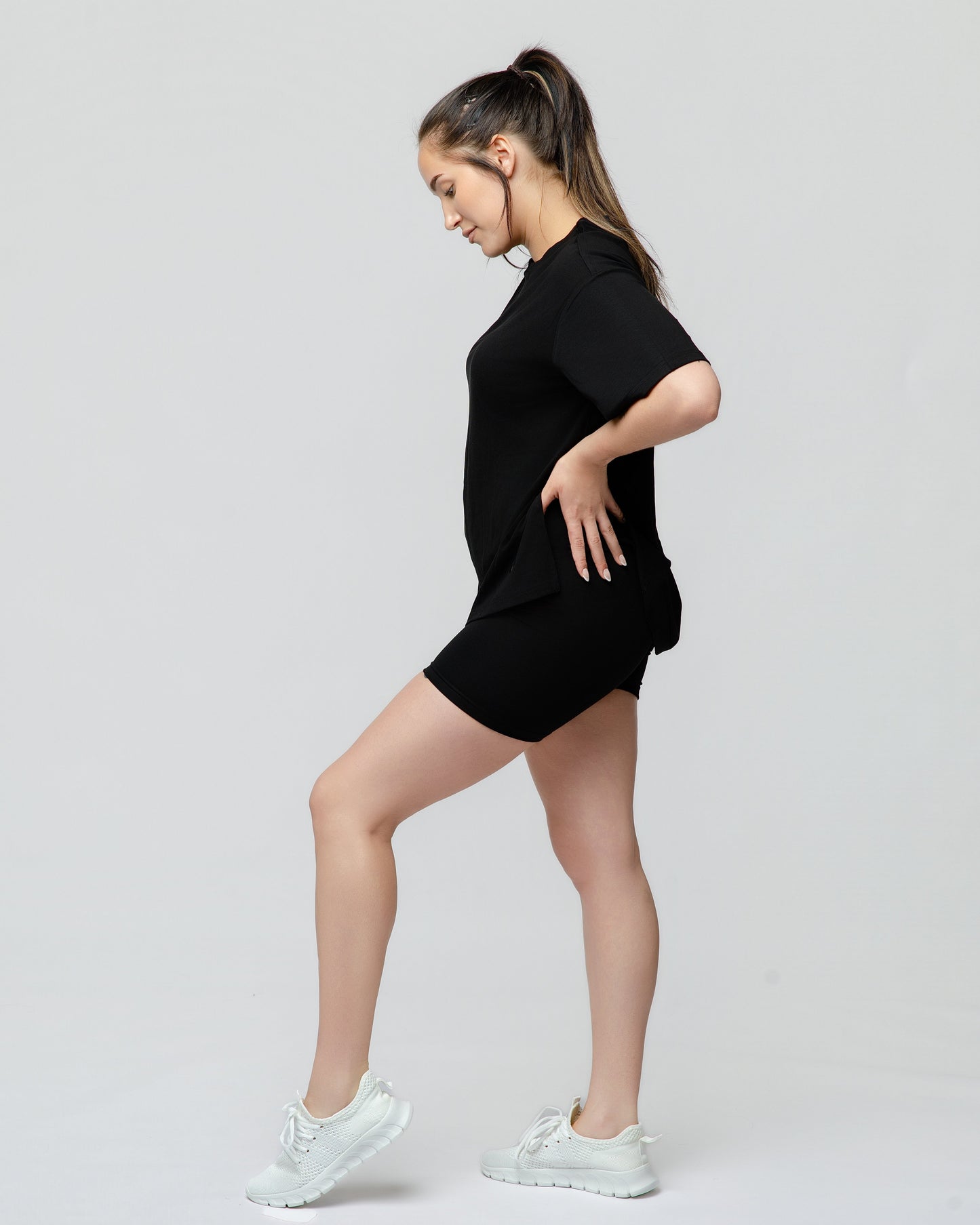 Cloud Lounge Short Set in Onyx Black