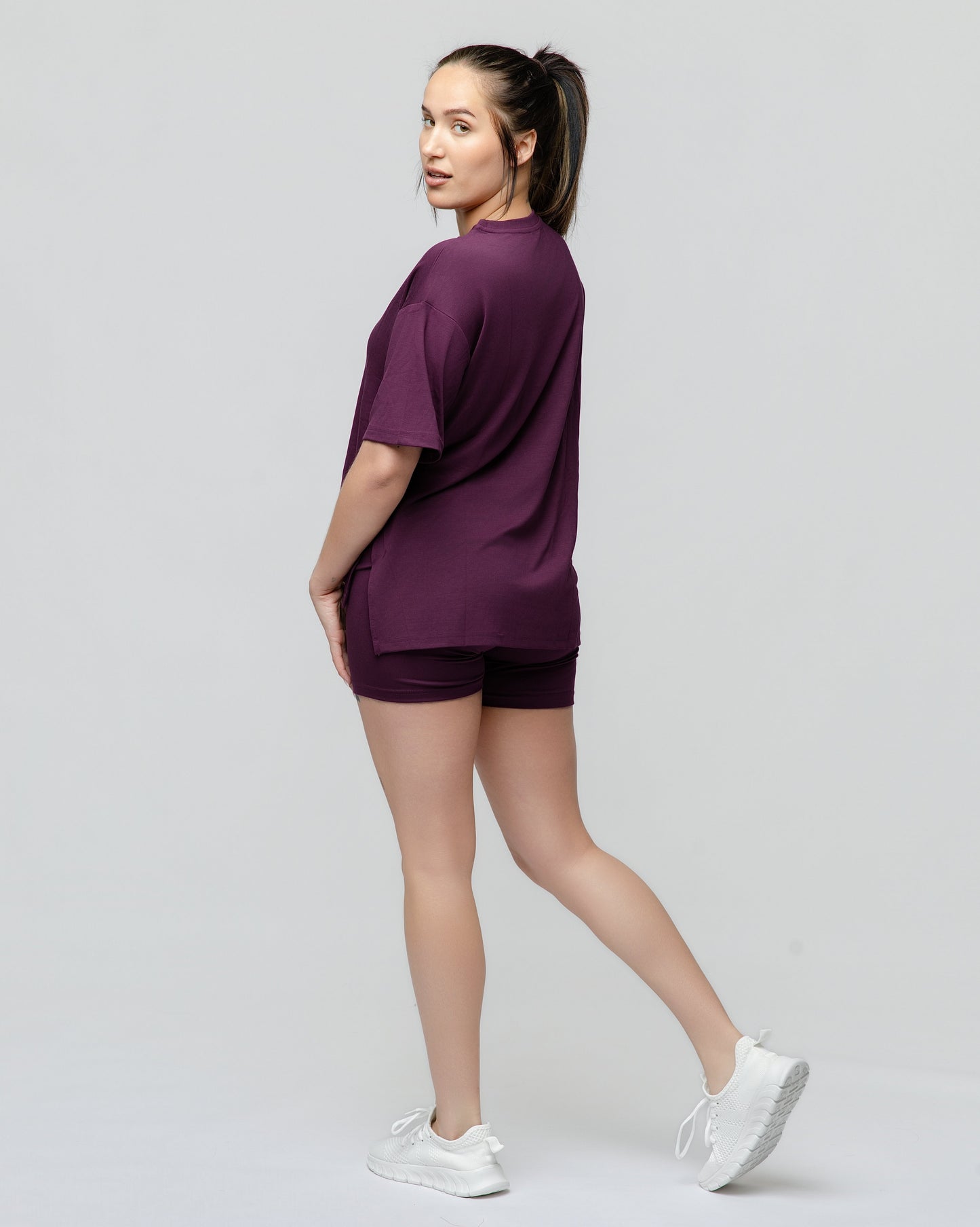 Cloud Lounge Short Set in Plum