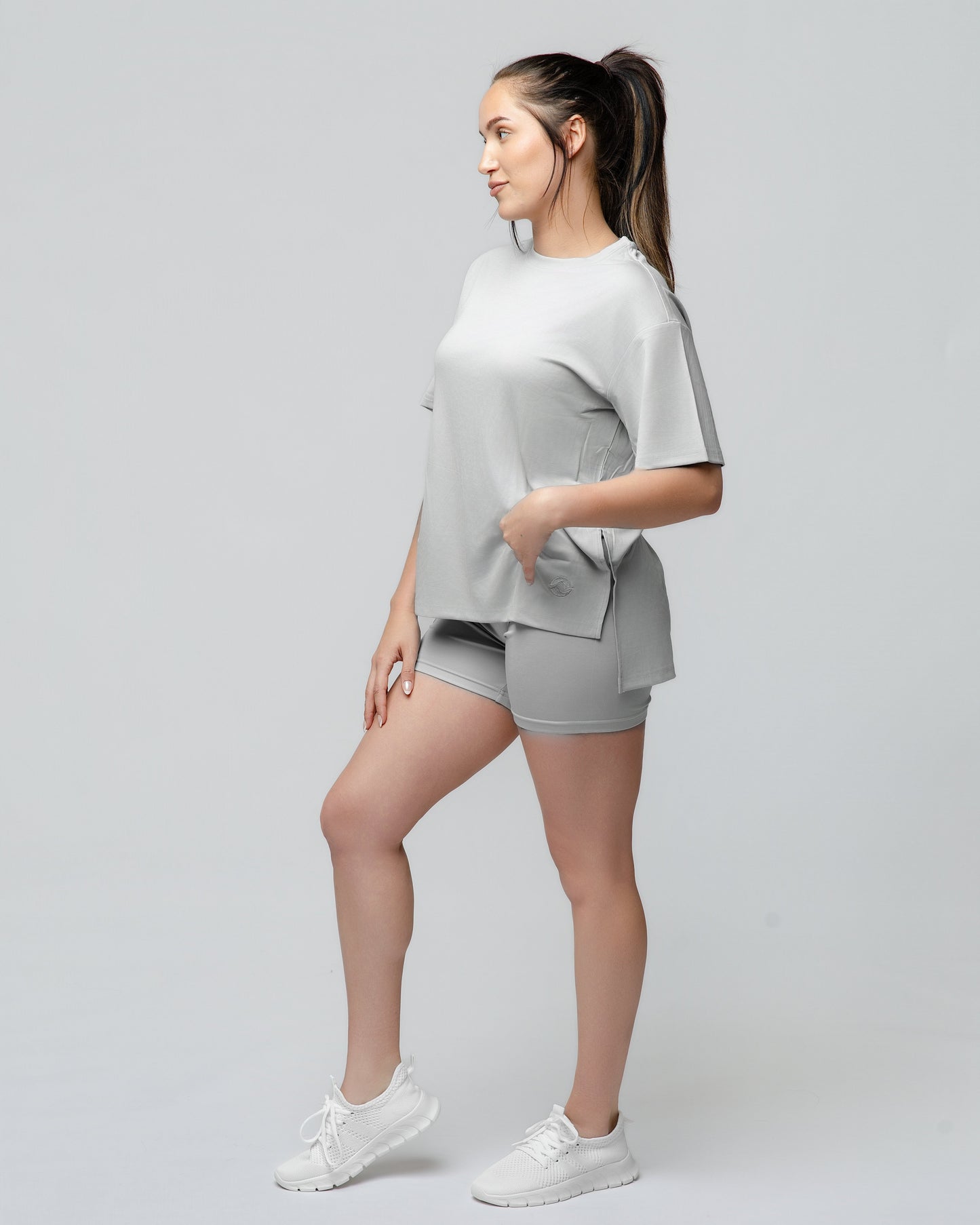 Cloud Lounge Short Set in Steel