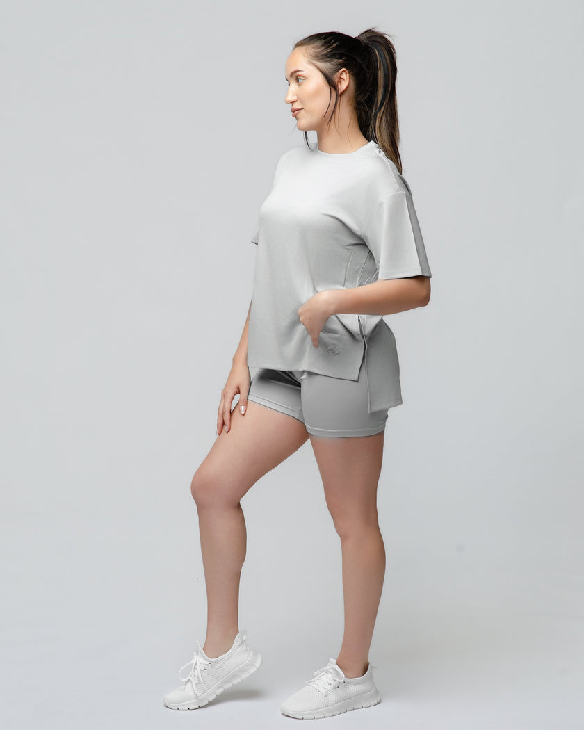 Cloud Lounge Short Set in Steel