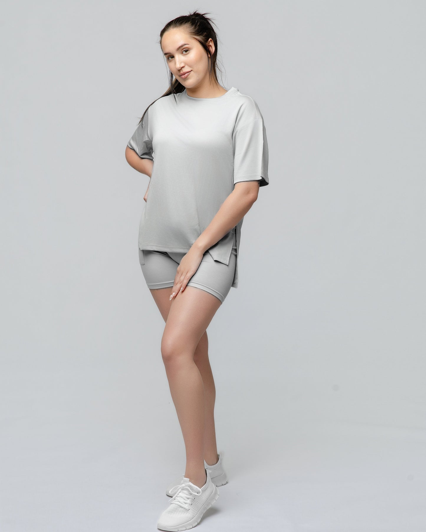 Cloud Lounge Short Set in Steel