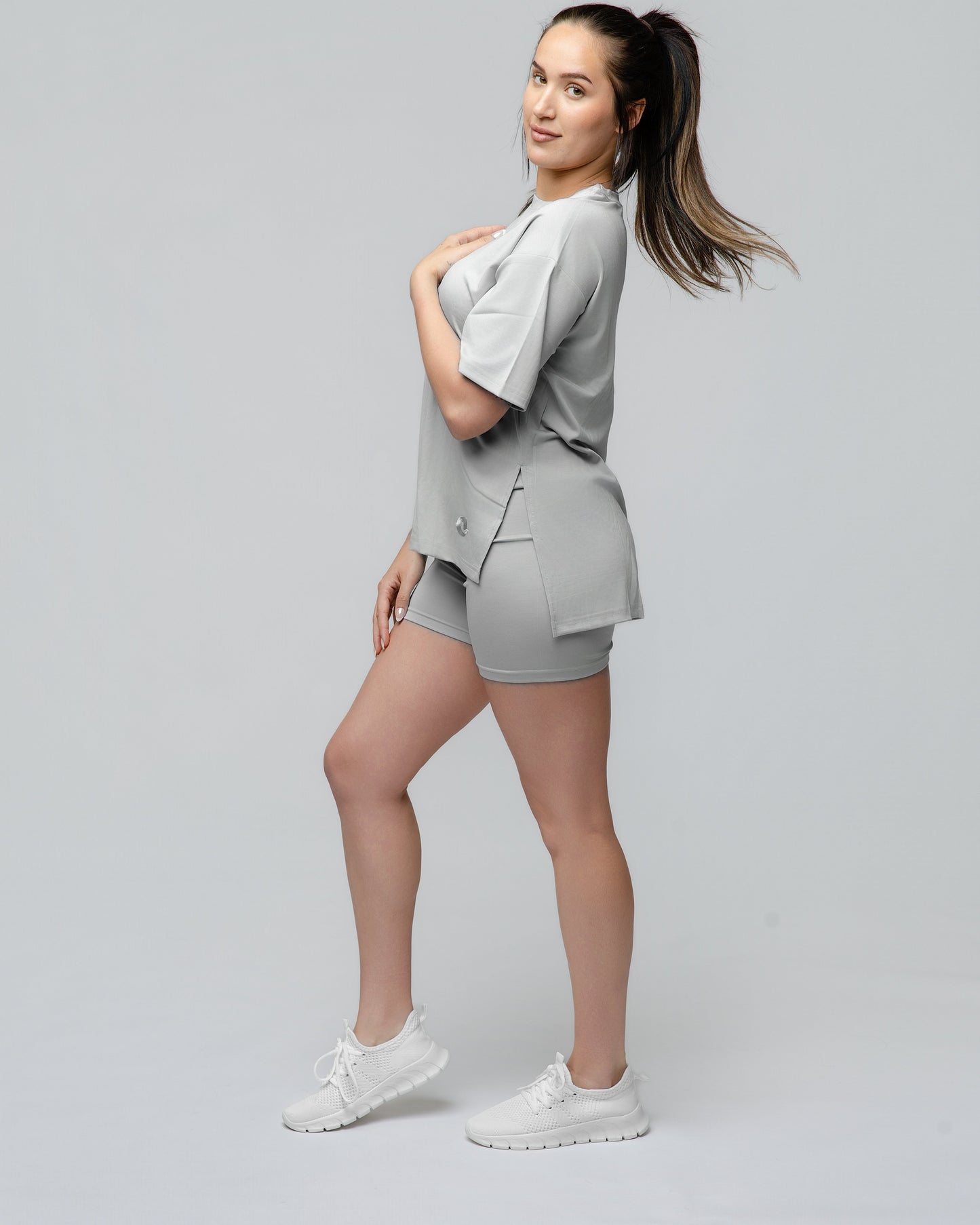 Cloud Lounge Short Set in Steel