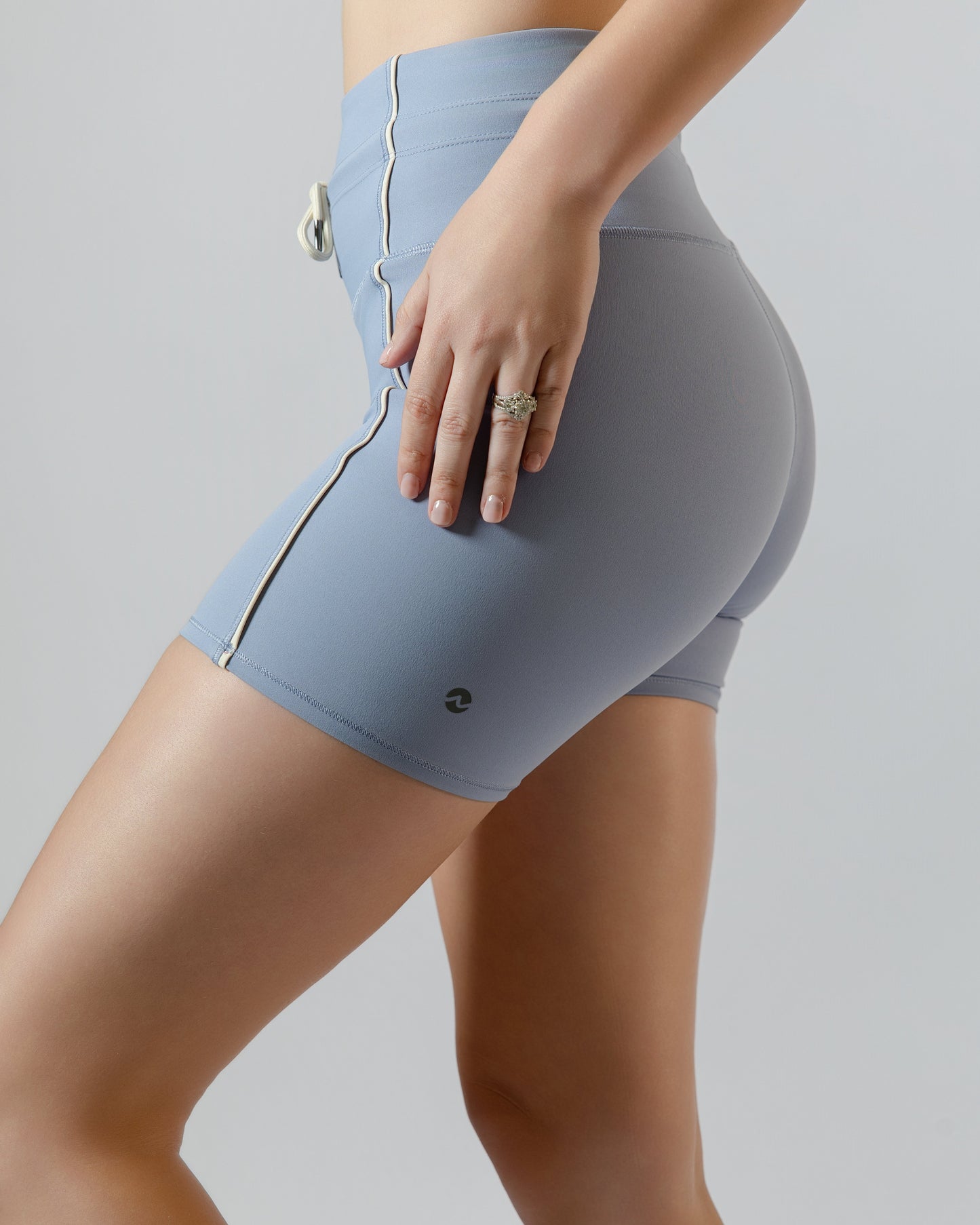 Momentum Piped Short in Dusty Blue