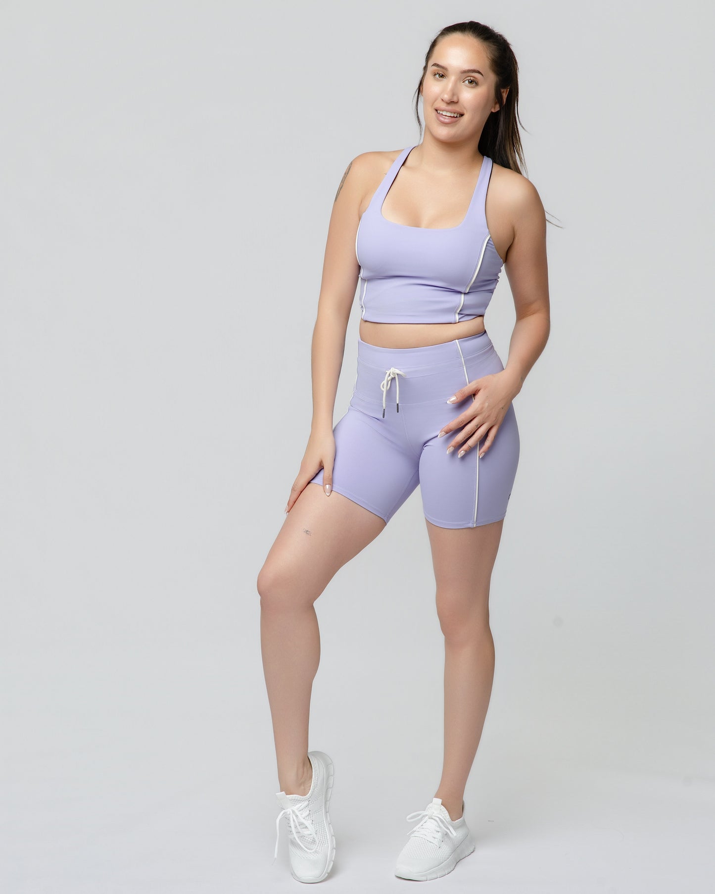 Momentum Piped Short in Lavender